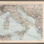 Karte des Mittelländischen Meeres in 8 Blättern - Portugal, Spanien, Frankreich - Stielers Weltatlas von 1881 - Karte 1)