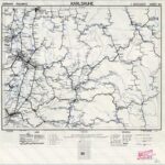 Eisenbahnkarte Deutschlands - Blatt 44 - Karlsruhe (1945) 1:300.000 [Britische Kriegsversion]