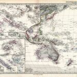 Polynesien und der Grosse Ocean. Westliches Blatt - Stielers Weltatlas von 1881 - Karte 76)