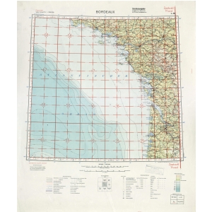 Internationale Weltkarte [L30] - Bordeaux (1943) 1:1.000.000 [Fliegerausgabe - Generalstab der Luftwaffe]
