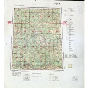 Internationale Weltkarte [O38] - Gorkij (1943) 1:1.000.000 [Fliegerausgabe - Generalstab der Luftwaffe]